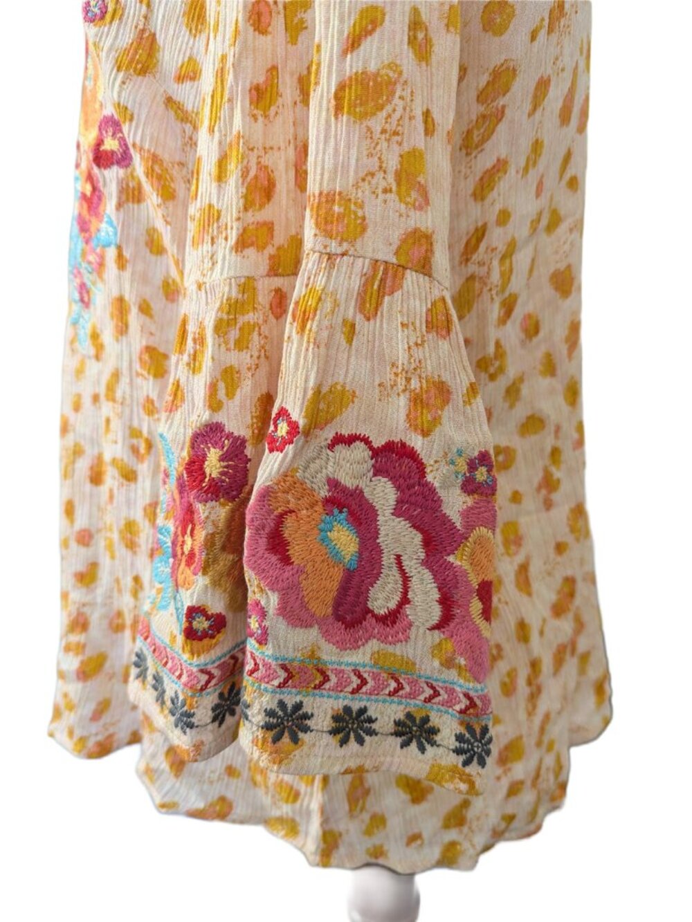 Savanna Jane Cream and Camel Boho Embroidery Top - Picture 11 of 16